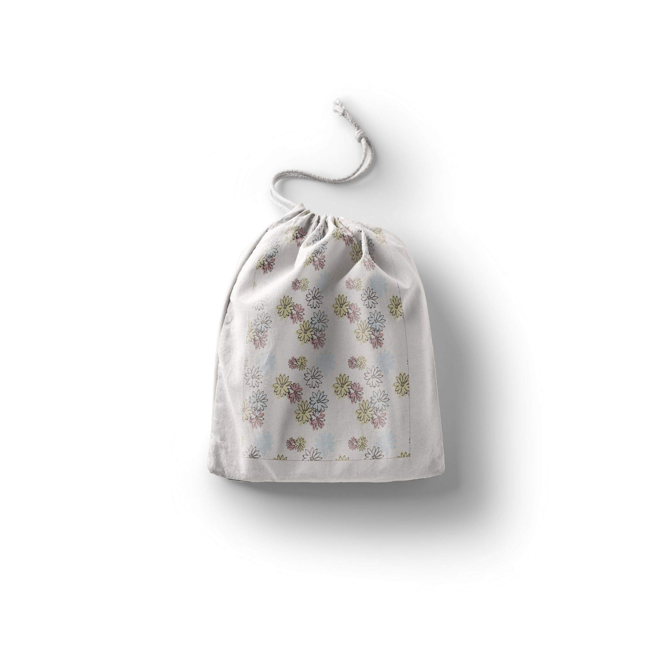 Bonamaison Printed Cotton Produce Bag with Drawstring, Reusable Grocery Bag, Biodegradable Eco-Friendly Bags, Travel Pouch, Sachet Bags, Shopping Bag, Eco Friendly, Foldable, Size: 30x40 Cm