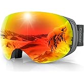 findway Ski Goggles OTG for Women Men Adult Youth-Over Glasses Snow Goggles-Interchangeable Lens,Anti Fog Snowboard Goggles