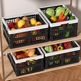 Afromy 15 L Folding Plastic Stacking Storage Crates Box Pack of 4 view 4