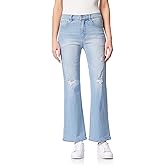 WallFlower Women's Juniors InstaVintage Fearless Curvy High-Rise Stretch Flip Flop Flare Ankle Jeans