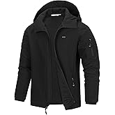 33,000ft Men's Hooded Softshell Jacket Waterproof Lightweight Insulated Windbreaker Fleece Lined Rain Shell Jacket