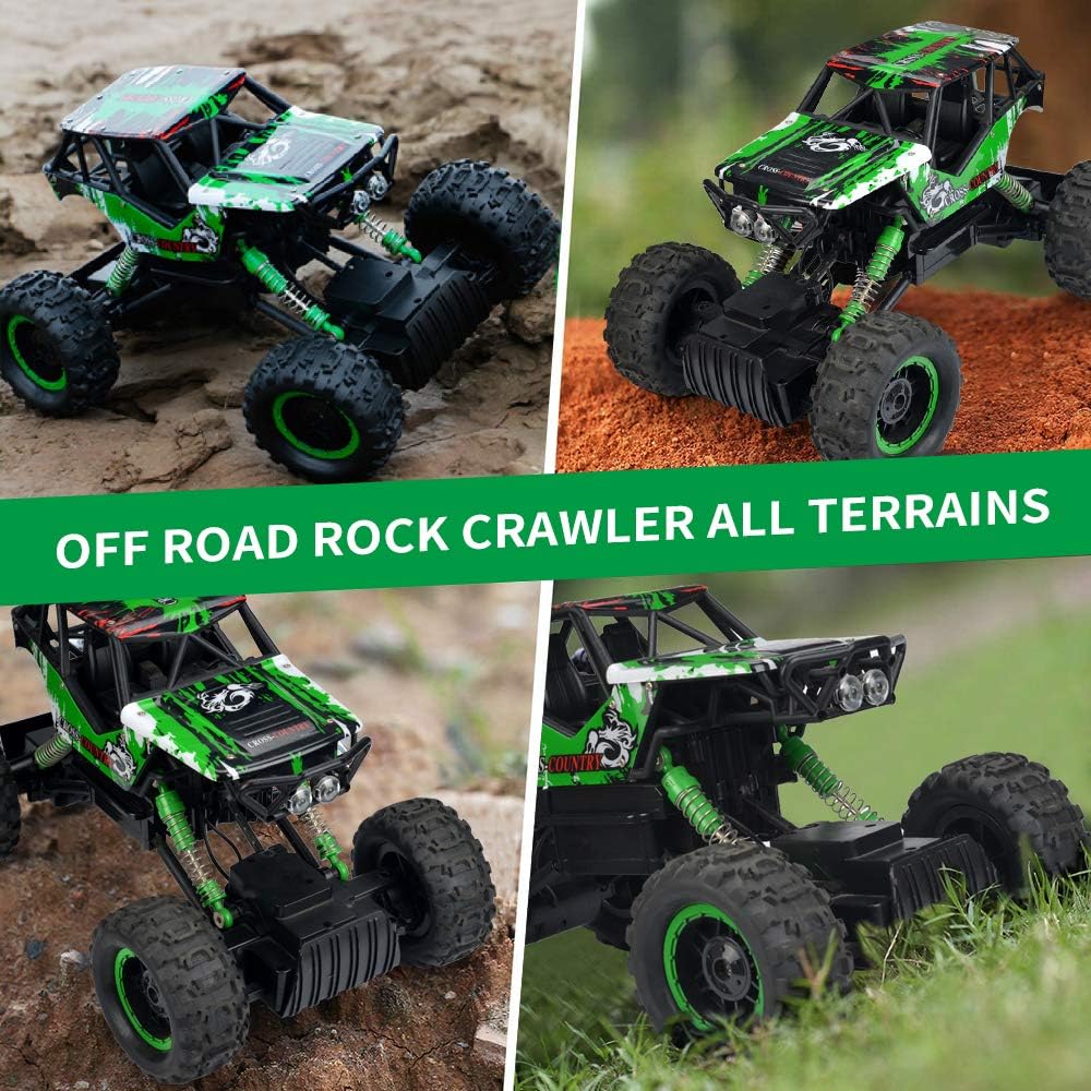 DOUBLE E RC Car 1:12 Remote Control Car Monster Trucks with Head Lights 4WD Off All Terrain RC Car Rechargeable Vehicles: Toys & Games