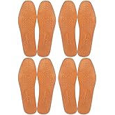 Absorbent Ultra Thin Pigskin Leather Insoles for Stinky Feet-Foot and Shoe Odor Inserts for Shoes-Cinnamon Inserts and Flats for Sweaty Feet and Hyperhidrosis (4 Pair (Pack of 1))