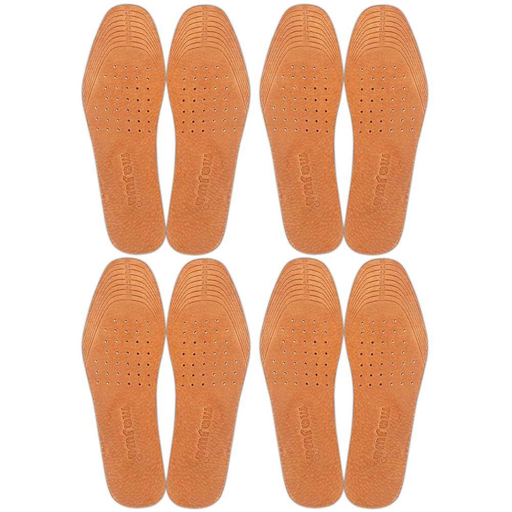 Photo 1 of Absorbent Ultra Thin Pigskin Leather Insoles for Stinky Feet-Foot and Shoe Odor Inserts for Shoes-Cinnamon Inserts and Flats for Sweaty Feet and Hyperhidrosis (4 Pair (Pack of 1))