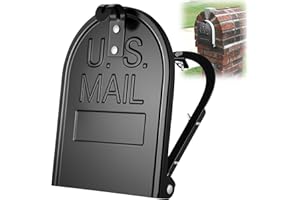 Moxweyeni 6 1/4 Inch (W) by 8 Inch (H) Mailbox Door Replacement for Brick Mailbox Door, Fix for Rusted Standard Mail Box, Metal Mail Box Snap-in Replacement Parts, Postbox Insert Repair Kit Black