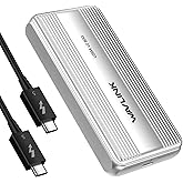 WAVLINK 80Gbps M.2 NVMe SSD Enclosure with Cooling Fan Compatible with Thunderbolt5/USB4 V2.0, Support B+M Key/M-Key NVMe 2280 SSD, Work with Mac M4 Pro