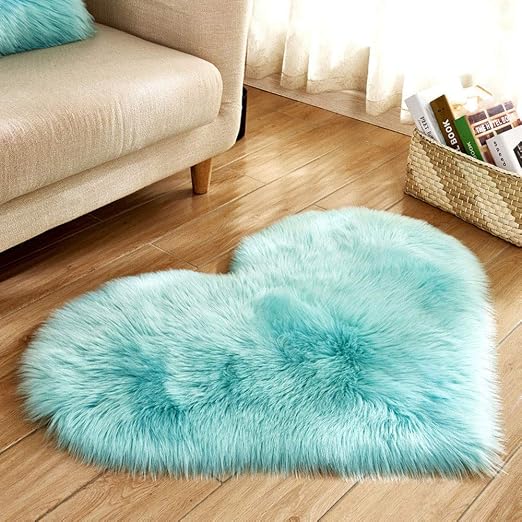Rokoy Tappeto In Lana Sintetica Morbido Tappeto Da Camera Da Letto In Pelliccia Sintetica Antiscivolo A Forma Di Cuore In Pelle Di Agnello