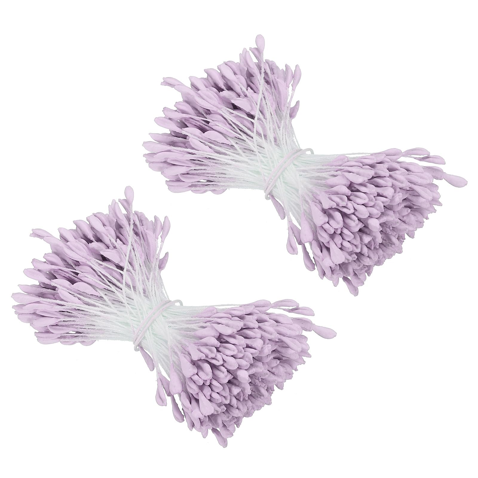 PATIKIL 2.5mm Double Heads Flower Stamen, 680 Pcs Artificial Flower Stamen Pistil Matt Pearl Floral Stamen for DIY Christmas Card Wedding Decoration, Light Purple