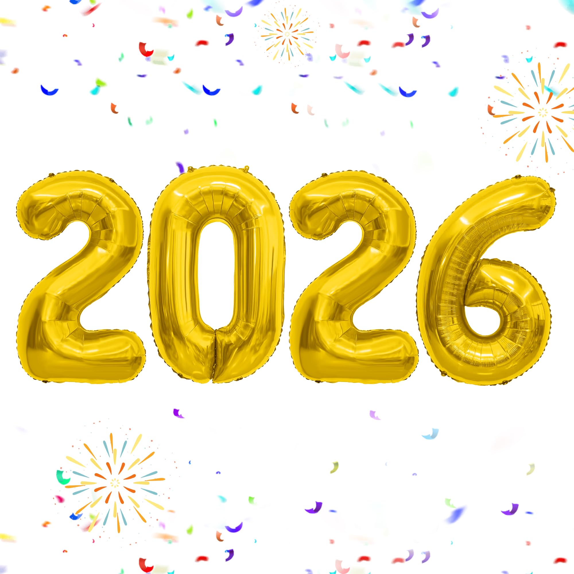 Photo 1 of 2026 Balloons, 40 inch 2026 Gold Number Balloons, 2026 Happy New Years Decorations, Large Foil Balloons Number for New Years Eve Party Supplies 2026, Class of 2026 Graduation Decorations