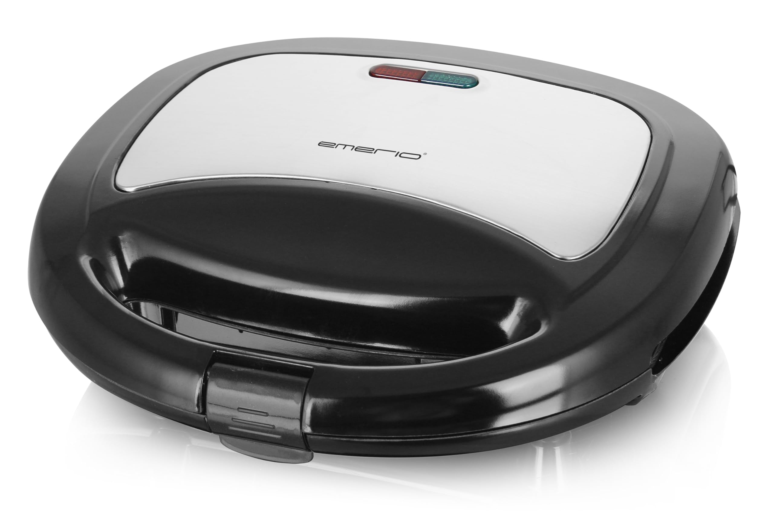 Emerio Doppel Sandwich Maker, BPA frei, klassische Form für dreieckiges Sandwich, leicht zu reinigen, Antihaftbeschichtung, heizt schnell auf, 750 Watt, Schwarz 8
