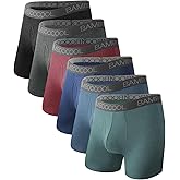 BAMBOO COOL Breathable Men's Underwear Modern Multipack Comfortsoft Moisture-Wicking Boxer Briefs 6 Pack