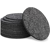 GravGrow 12 Pcs Felt Drink Coasters, 4 Inch Round Absorbent Felt Coasters for Drinks, Thickened Absorbent Coaster for Home Decor Coffee Tabletop Protection, Grey