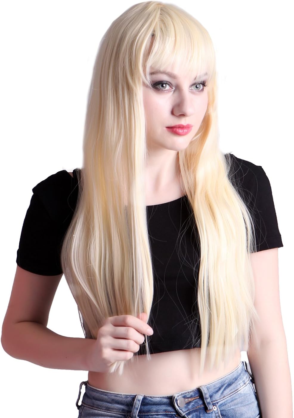 Amazon Com Hde Women S Long Straight Blonde Hair Wig For Cosplay