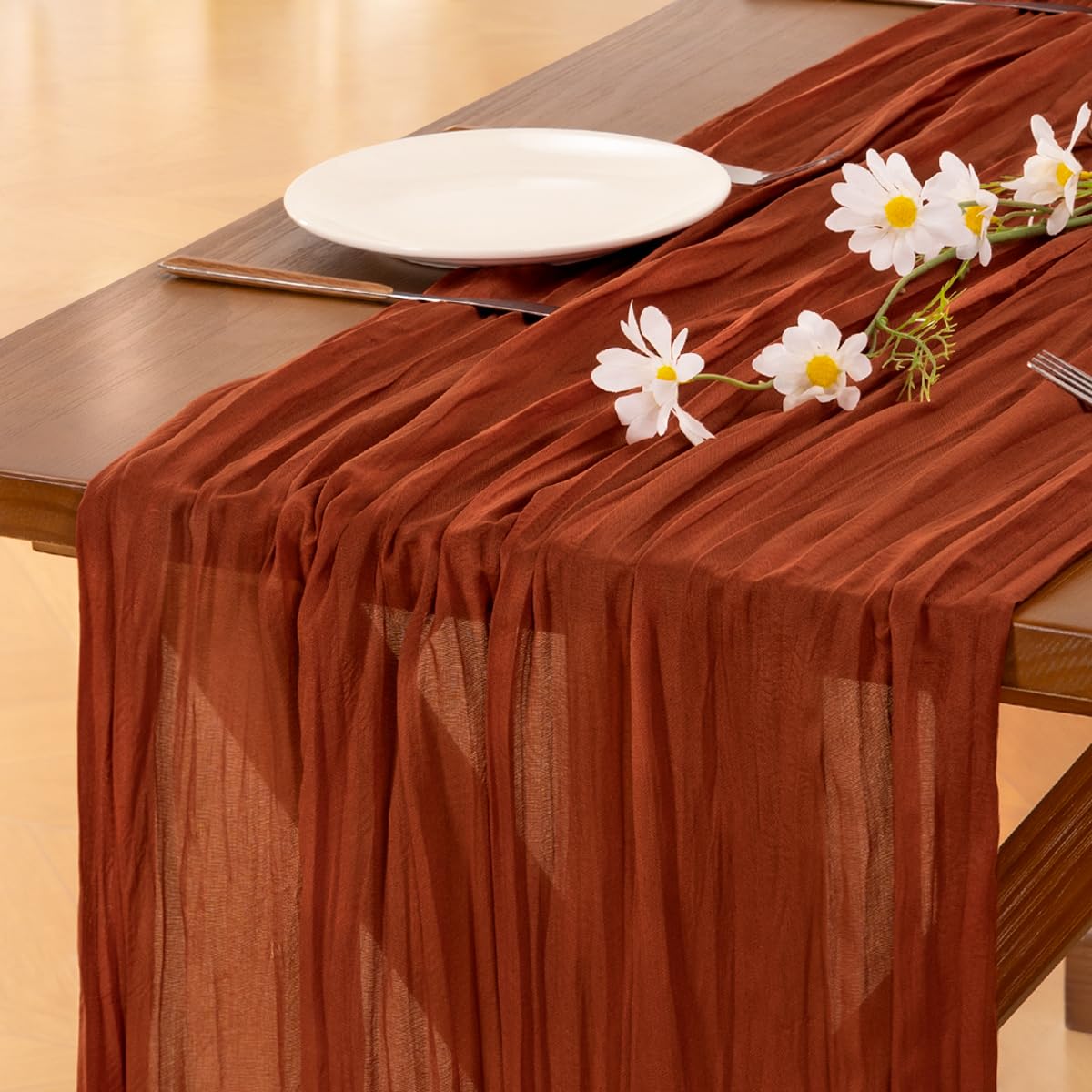 Warm terracotta boho drape