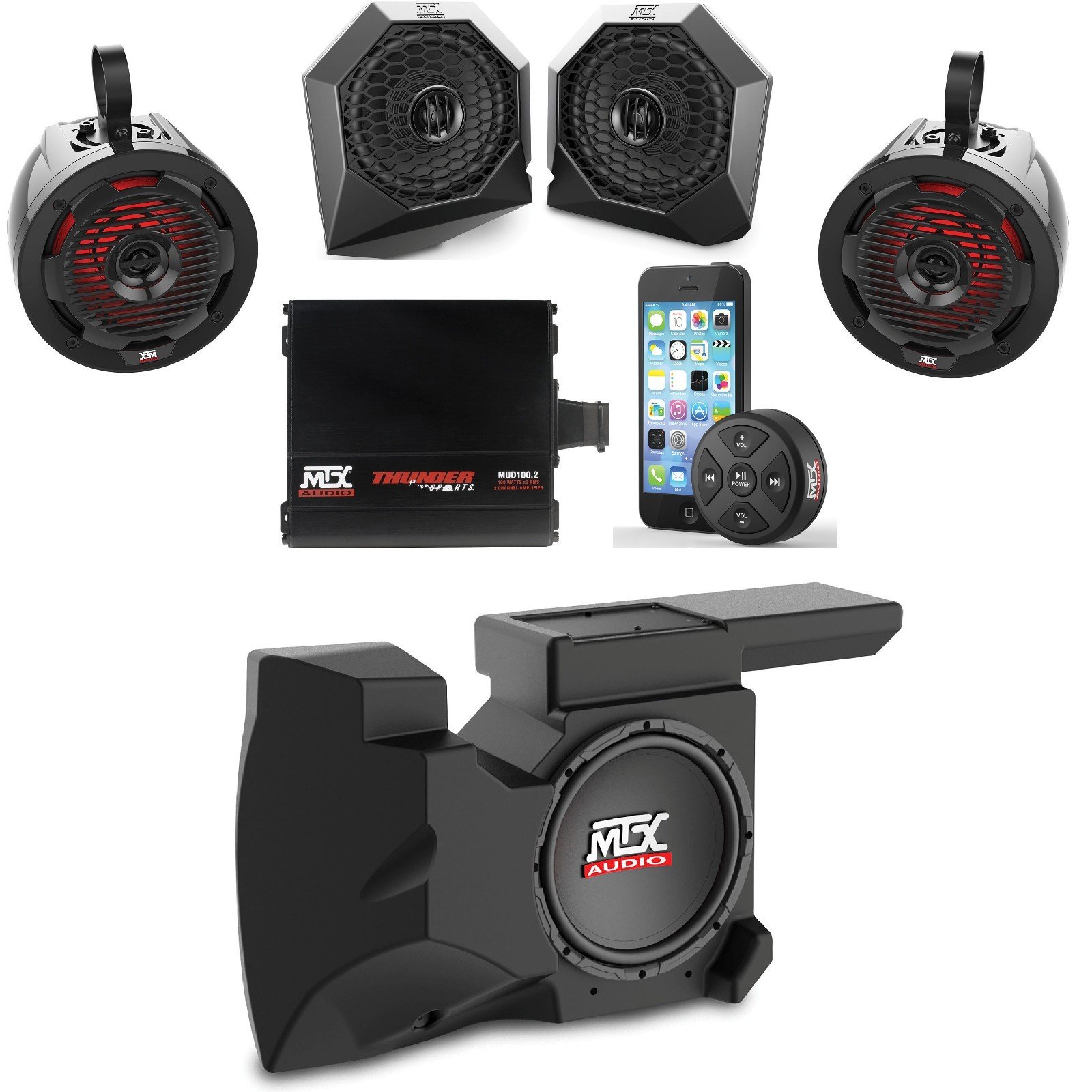 Buy MTX Polaris RZR Remote Control Bluetooth Enabled Receiver All Weather Kit w Custom Dash and