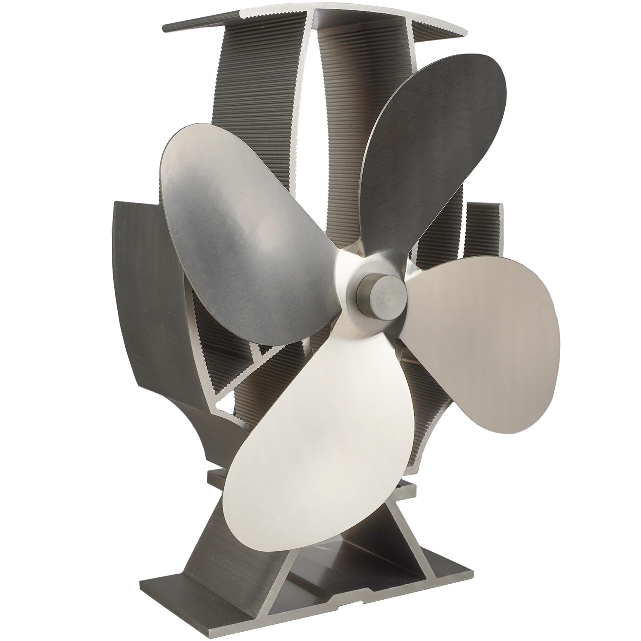 Forest Master SuperFast Stove Fan - Patent-Pending, UK-Engineered, Heat-Powered, Energy-Saving for Wood/Log Burners - Efficient, Silent-Operation Fireplace Fan, Stainless Steel