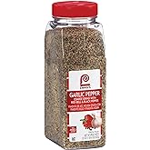 Lawry's Coarse Grind Garlic Pepper with Red Bell & Black Pepper, 22 oz - One 22 Ounce Garlic Pepper Seasoning with Parsley, Great on Beef, Seafood, Salads and Vegetables