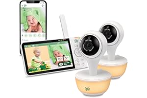 LeapFrog LF815-2HD - 1080p WiFi Remote Access 2 Camera Video Baby Monitor with 5” High Definition 720p Display, Night Light, 