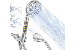Zyora Handheld Shower Head with Filter, 10 Spray Modes High Pressure Filtered Shower Head,Soft Water Filter Remove Chlorine a