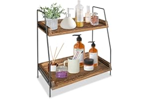 MEGSOOUL Yusepure Coffee Bar Accessories and Organizer Countertop, Coffee Station Organizer Kitchen Counter Shelf Organizer,Coffee Condiment Storage,Cup Lid Holder Countertop Shelf for Bathroom (Dark Brown)
