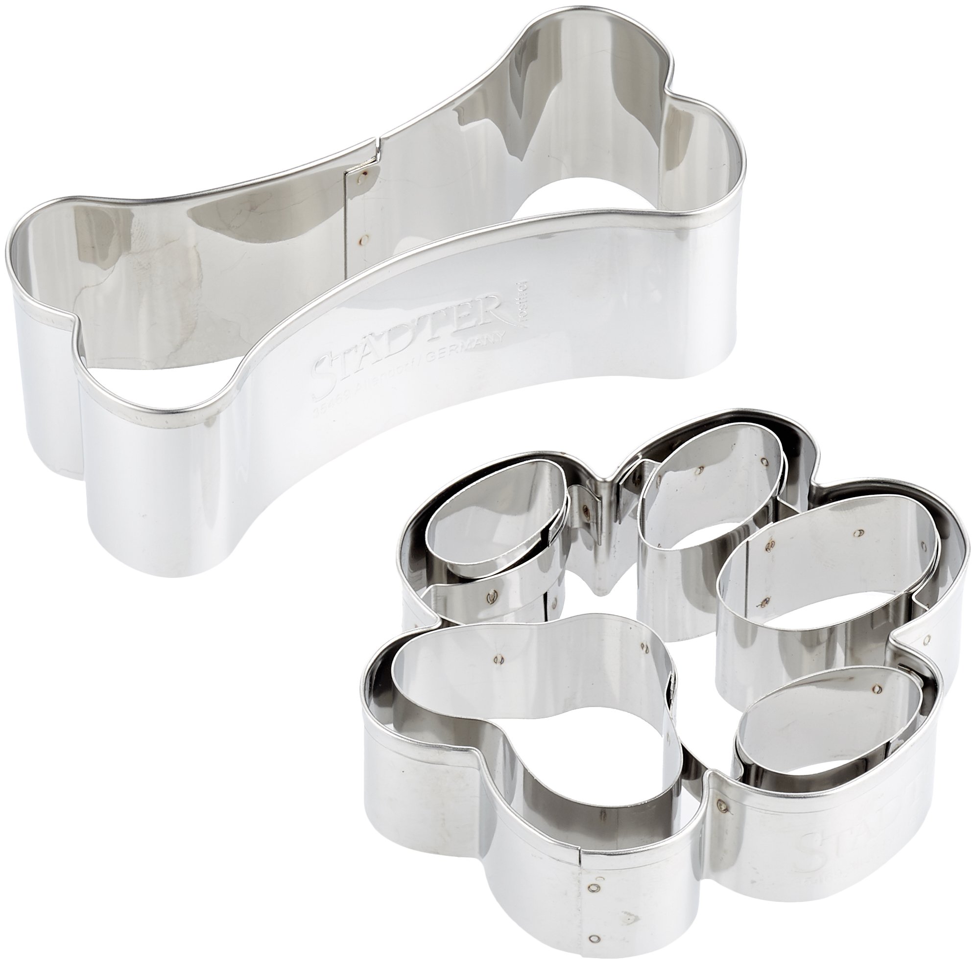 Städter 066137 Biscuit Cutter Set Dog Snacks Stainless Steel 2 Piece Set