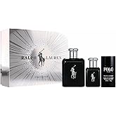 Ralph Lauren - Polo Black Eau de Toilette - Men's Cologne Trio Set ($124 Value) - Full Size, 4.2 Fl Oz, Travel Size, 1.35 Fl Oz & Deodorant