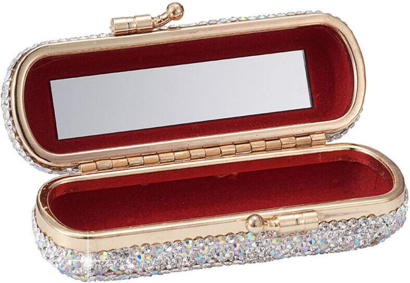 POHOVE Rhinestone Crystal Lipstick Case Holder Organizer Ladies