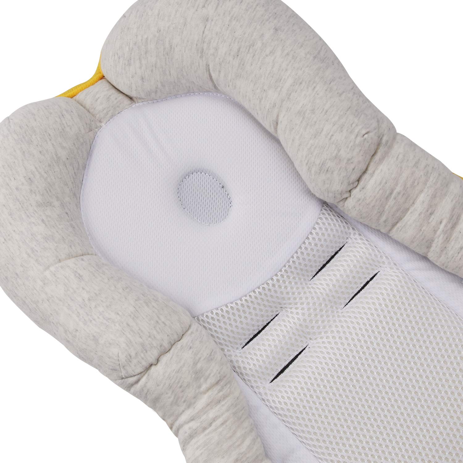 Portable Newborn Baby Head Support, Baby Bed Mattress, Infant Sleep Positioner, Untra Soft and Breathable Baby Bed Pillow for Newborn Baby and Infant, Infant Co Sleeper (Beige): Baby
