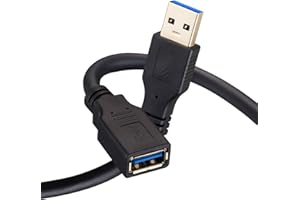 Nanxudyj USB Extension Cable 1ft USB 3.0 Extender Type A Male to Female Data Transfer Cord 5Gbps for Playstation, Oculus VR, 
