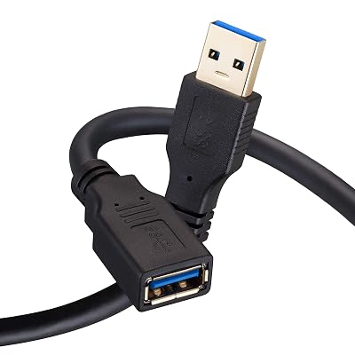 USB Extension Cable 1ft USB 3.0 Extender Type A Male to Female Data Transfer Cord 5Gbps for Playstation, Oculus VR, USB Flash Drive, Card Reader, Hard
