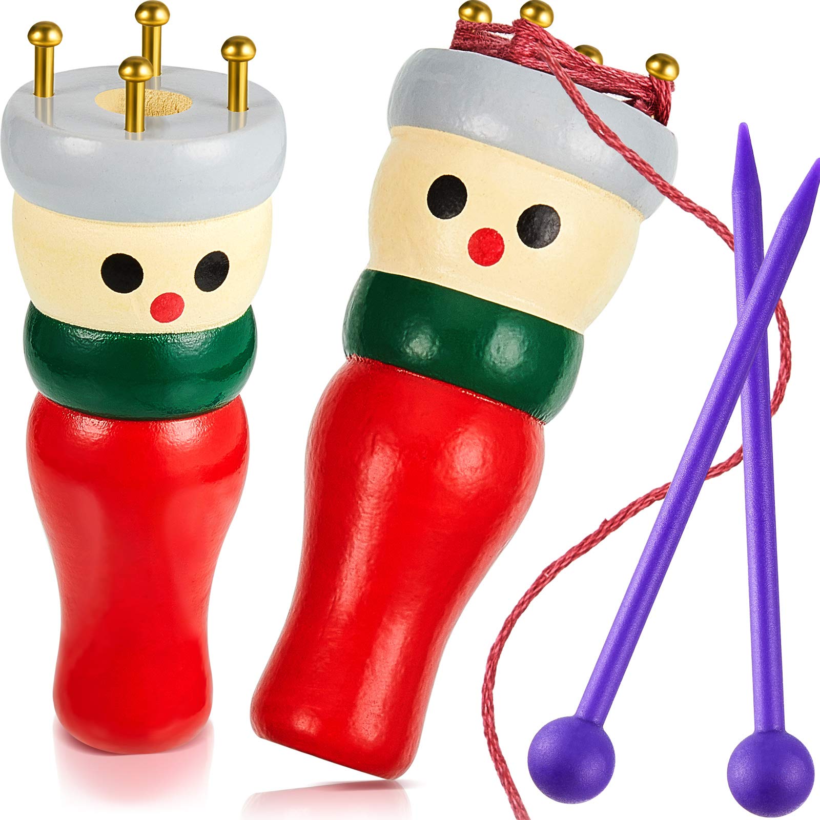 2 Set Knitting Dolly Wooden French Knitter Cute Handy First Knitting Spool Knitter for Kids Adults