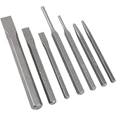 Performance Tool W760 7-Piece Punch and Chisel Set | High carbon steel construction. Sandblasted finish. Ideal for marking cutting or shaping metalwork
