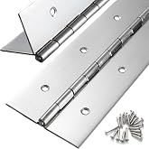 2 Pcs Heavy Duty Piano Hinge 16 Inch x 3 Inch Width, True 0.060'' Thick Stainless Steel Piano Hinge for Heavy Duty Cabinet, Door, Toolbox, Wooden Box, Metal Plate, Furniture, Industrial Project