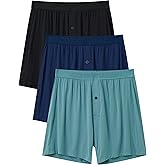 COLORFULLEAF Men's Bamboo Rayon Boxers Boxer Shorts Soft Relaxed Summer Sleepwear Shorts Underwear