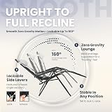 Straame Zero Gravity Chairs Set of 2 Folding Reclining Garden Chairs Grey view 4