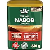 Nabob Medium Roast 100% Colombian Summit Ground Coffee, 340g Canister