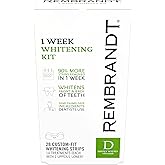 REMBRANDT Deeply White + Peroxide 1 Week Teeth Whitening Kit, Removes Tough Stains, Enamel-Safe, 28 Custom-Fit Whitening Strips (14 Treatments)