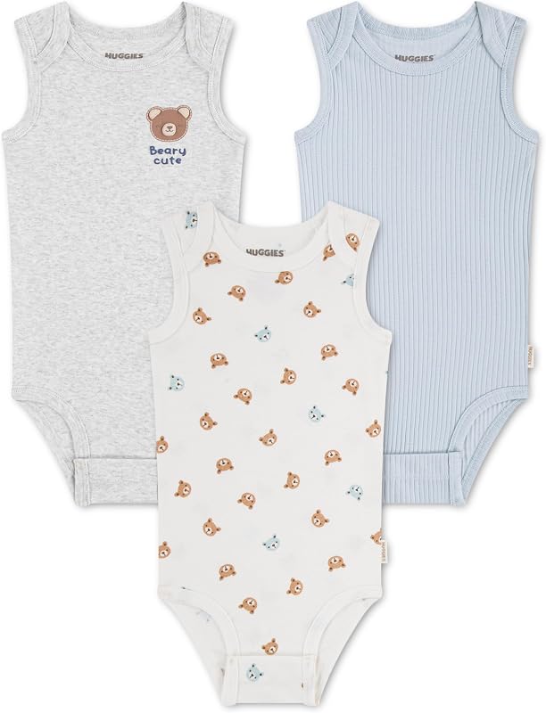Strappy Bodysuit (3-Pack) Baby Boy Grey