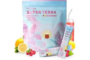 VITALUMINA Super Yerba Mate Tea – Instant Raspberry Lemonade with Prebiotics & Probiotics – Supports Energy, Focus & Daily Gut Balance – 30 Packets