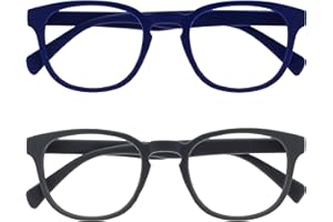 OPULIZE Pop Multipack Retro Round Smooth Matt Black Grey Mens Womens Reading Glasses Spring Hinges R2-17