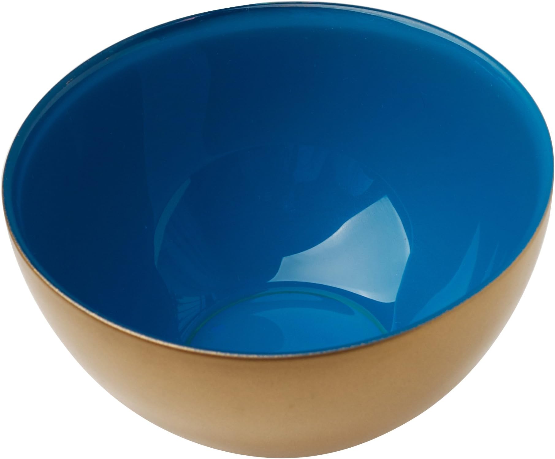 MoMo Panache Condi Pair of Condi Bowls, Pair of Gold with Aqua Inner, 2-Inch x 3.5-Inch, Gift Boxed