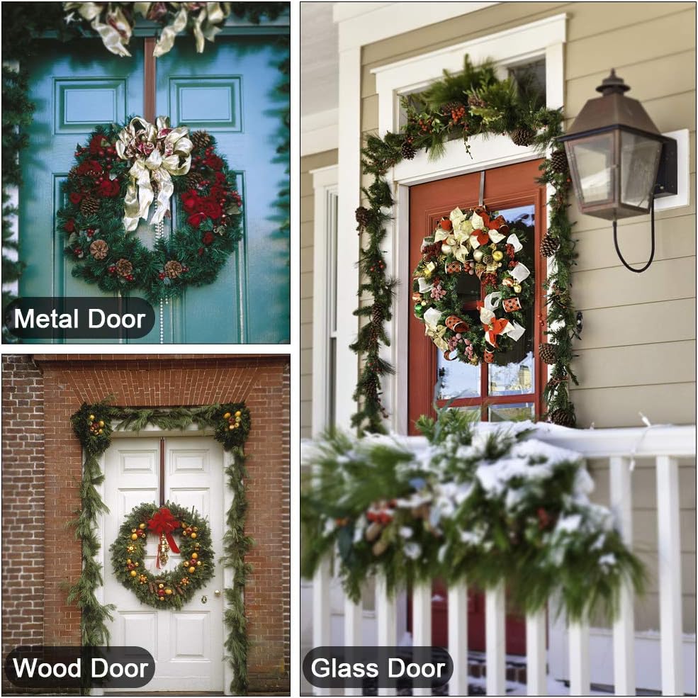 Myfolrena Adjustable Wreath Hanger from 15"-24", Metal Wreath Hook for Front Door, 20lb(Bronze-1 Pack): Home & Kitchen