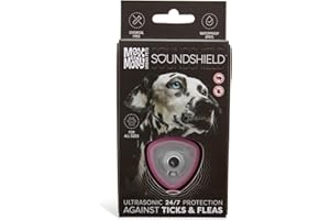 MAX & MOLLY URBAN PETS Max & Molly Pest Prevention for Dogs & Puppies of Any Size, Shield Tag for Dog Collar, Safe and Easy Pet Defense Through Soundshield Ultrasonic Tech (Rose Pink)