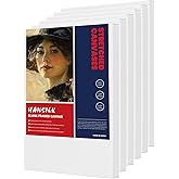 6PK 8x10 Stretched Canvas for Painting - 100% Cotton Triple Primed White Artist Canvas Boards, Blank for Acrylic, Oil, Watercolor - Professional Art Supplies