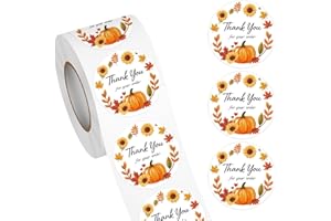 Heyfibro 500 PCS 1.5 Inch Fall Thank You for Your Order Stickers Customer Appreciation Thank You Sticker Labels for Small Business Handmade Shopping Small Shop