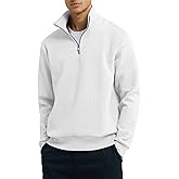 Dokotoo Men Men's Quarter Zip Sweatshirts Casual Long Sleeve Mock Neck Pullover Solid Textured Fall Clothes