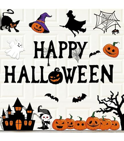 16 Bunte Halloween-Magnete Für Garagentor & Kühlschrank – Lustige Dekoration Für Die Gruselparty