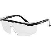 Galeton 9230 Boxer Classic Safety Glasses with Adjustable Temples and Anti-Scratch Lenses, Black Frame/Clear