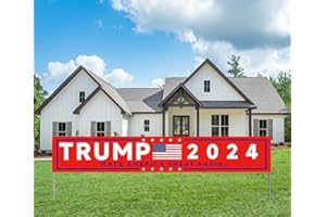 YINBTTER Donald Trump 2024 Make America Great Again Large Banner Sign Flag with Brass Grommets,Trump For President Save America Outdoor Sign House Banner Yard Lawn Decoration 118X18''