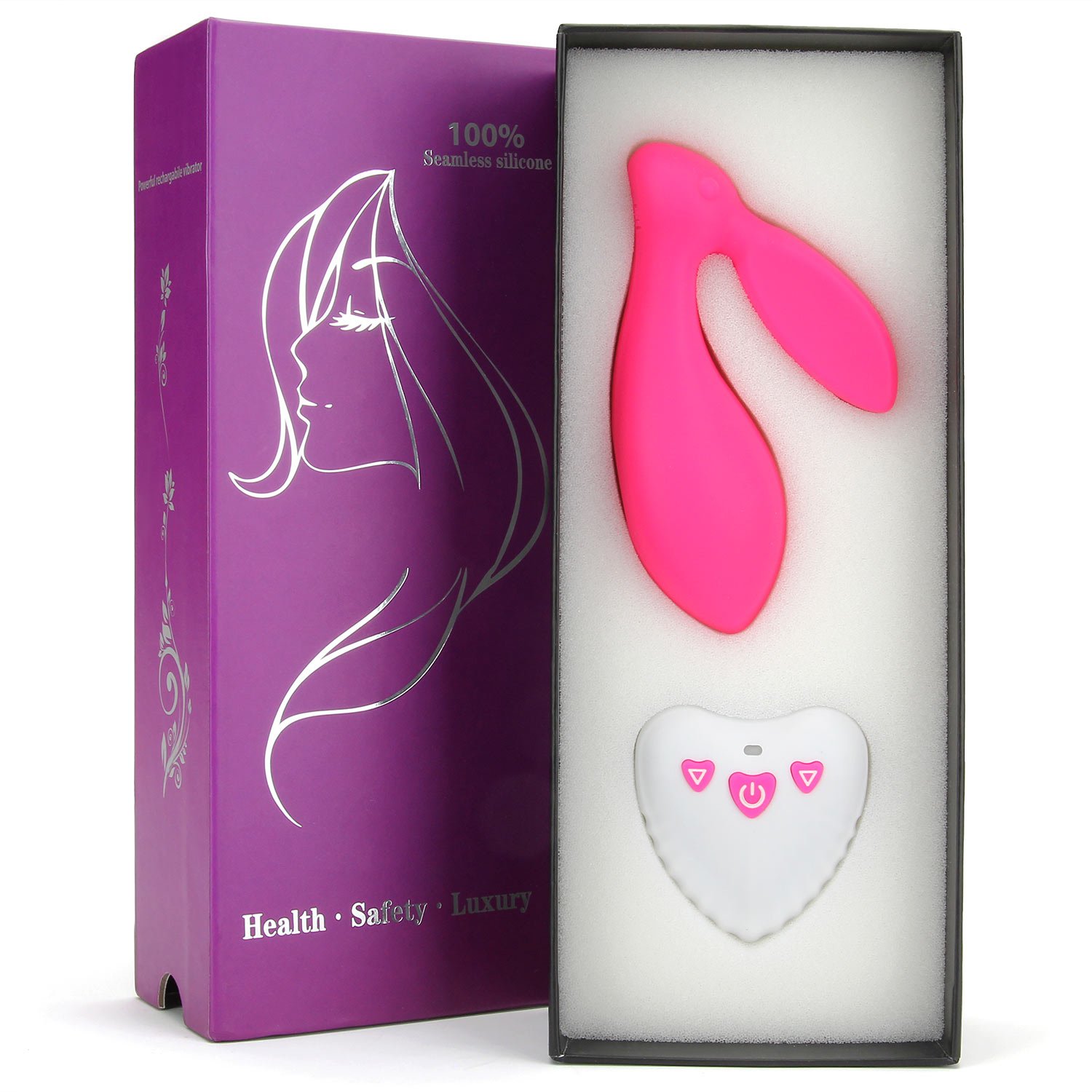 SOCU Rabbit Vibrating Vibrator, 30 Patterns Vibration Remote Control Silicone Waterproof Vibrator, Women Gift for Beginners & Advanced